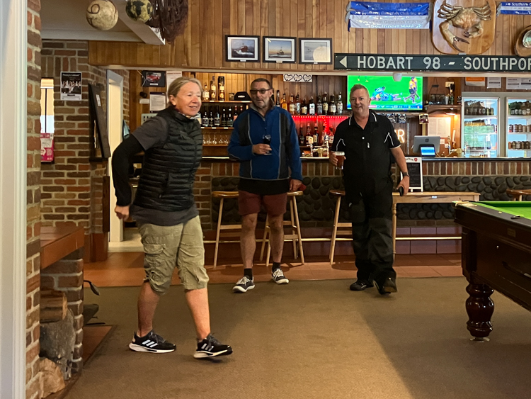 Ange, Rob and Stuart at the Southernmost Pub in Australia