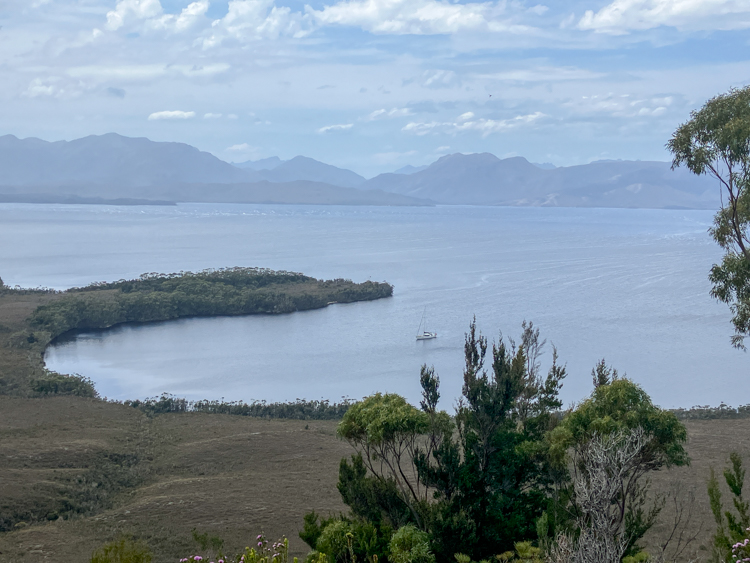 Silver Fern at anchor in Kings Cove, Bathurst Harbour