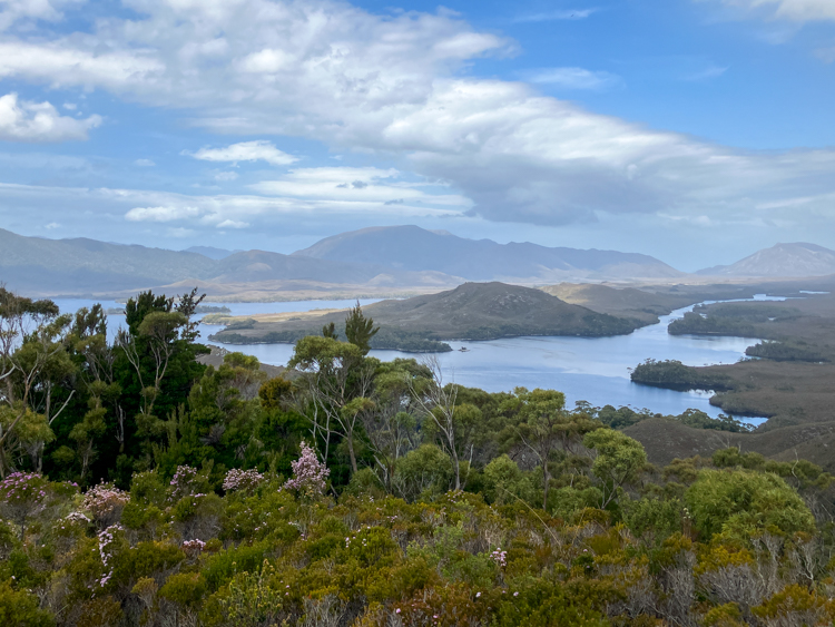 Looking back from Mt Beattie toward Claytons Corner, Bathurst Harbour