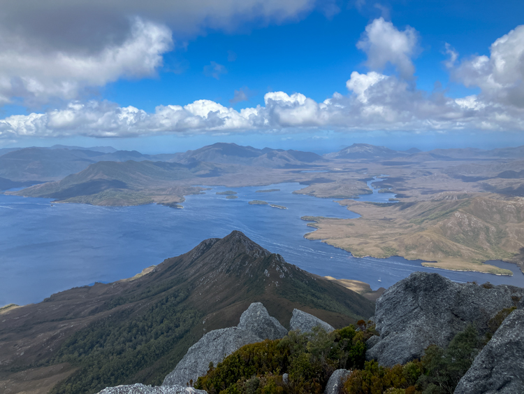 Bathurst Harbour from the summit of Mount Rugby