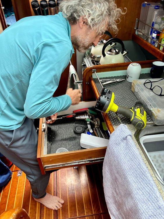 Reinhard fixing the cutlery drawer (again)