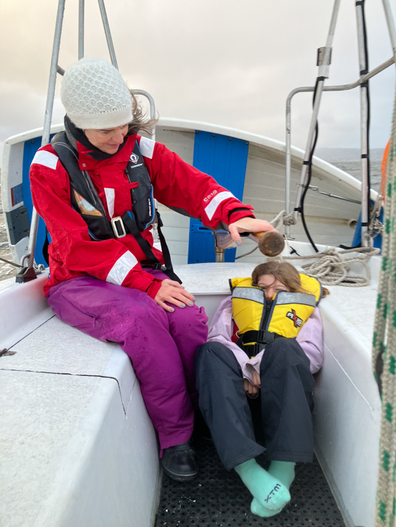 Bronwyn and Berrima at the helm of Cheval de Mer