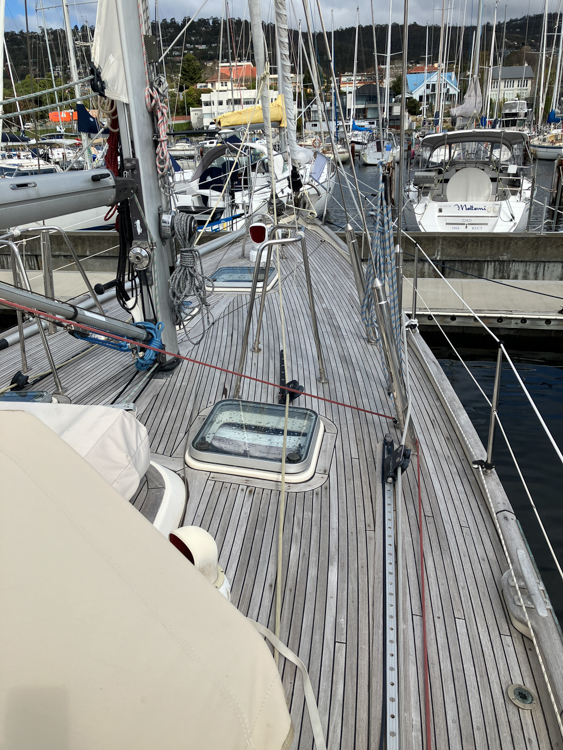 Teak decks on Hallberg Rassy 42