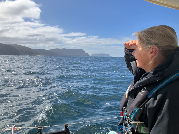 Ange surveys the Tasman Peninsula