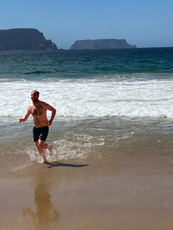 John swimming at Crescent Beach